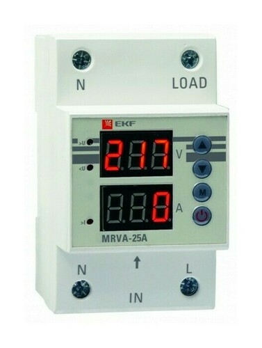 Реле напряжения и тока с дисплеем MRVA 25A EKF PROxima