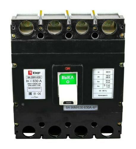Выключатель автоматический ВА-99М 630/630А 3P+N 50кА EKF PROxima