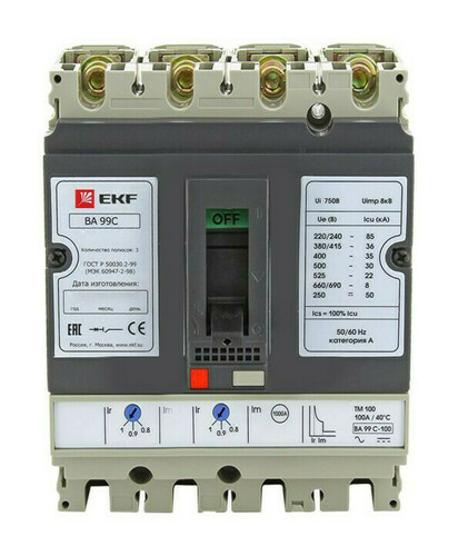 Выключатель автоматический ВА-99C (Compact NS) 630/630А 3P+N 45кА EKF PROxima