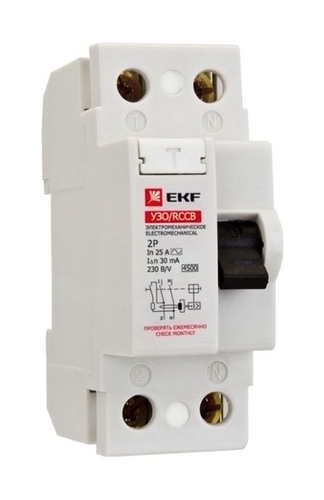 УЗО EKF Basic 2P 63А 4.5 кА, 30 мА ( AC ), elcb-2-63-30-em-sim