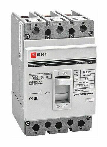 Автоматический выключатель ВА-99 250/200А 3P 35кА без коннекторов EKF PROxima