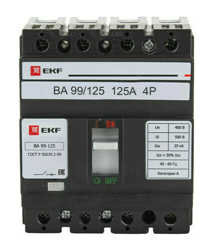 Выключатель автоматический ВА-99 125/125А 4P 25кА EKF PROxima