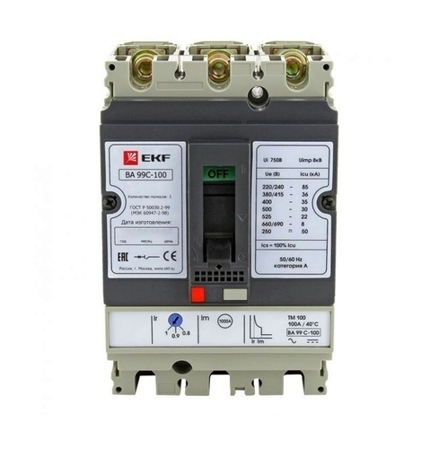 Выключатель автоматический ВА-99C (Compact NS) 100/100А 3P 36кА EKF PROxima