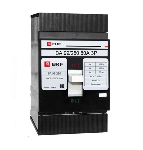 Выключатель автоматический ВА-99 250/ 80А 3P 35кА EKF PROxima