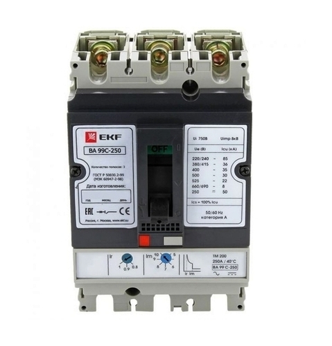 Выключатель автоматический ВА-99C (Compact NS) 250/225А 3P 45кА EKF PROxima