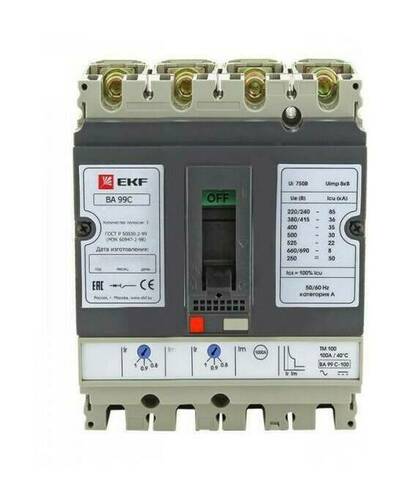Выключатель автоматический ВА-99C (Compact NS) 250/200А 3P+N 45кА EKF PROxima