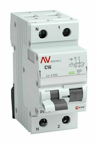 Дифференциальный автомат DVA-6 1P+N 10А (C) 30мА (AC) 6кА EKF AVERES