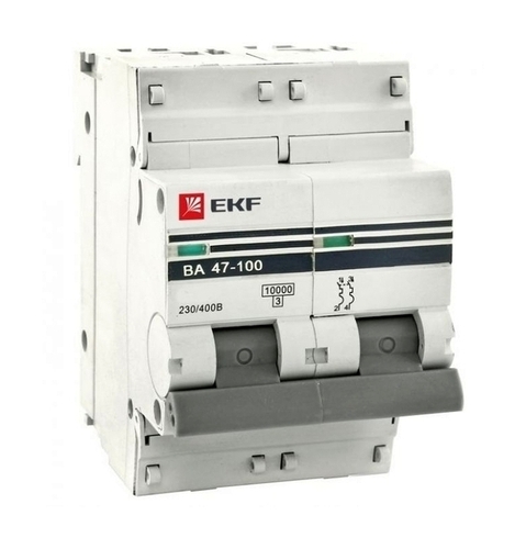 Автоматический выключатель 2P 10А (D) 10kA ВА 47-100 EKF PROxima