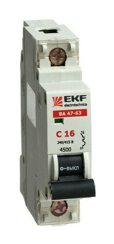 Автоматический выключатель EKF PROxima 1P 6А (C) 4.5кА, mcb4763-1-06C
