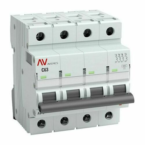 Выключатель автоматический AV-6 4P 10A (C) 6kA EKF AVERES