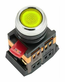 Кнопка ABLFS-22 с подсветкой желтая NO+NC 230В EKF PROxima