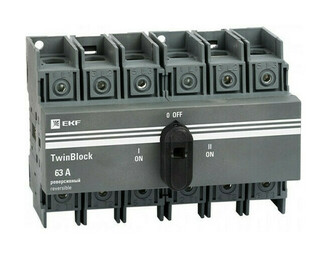 Рубильник  63A 3P реверсивный c рукояткой для прямой установки TwinBlock EKF