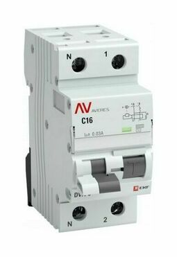 Дифференциальный автомат DVA-6 1P+N 25А (B) 30мА (A) 6кА EKF AVERES