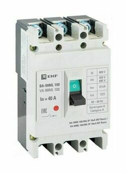 Выключатель автоматический ВА-99МL 100/ 40А 3P 18кА EKF Basic