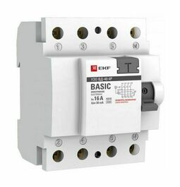 Устройство защитного отключения УЗО ВДТ-40 4P 40А/100мА (электронное) EKF Basic