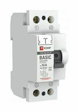 Устройство защитного отключения УЗО ВДТ-40 2P 40А/300мА (электронное) EKF Basic