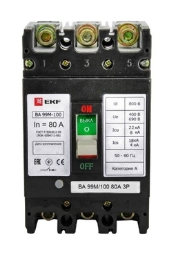 Выключатель автоматический ВА-99М 100/ 63А 3P 35кА EKF PROxima