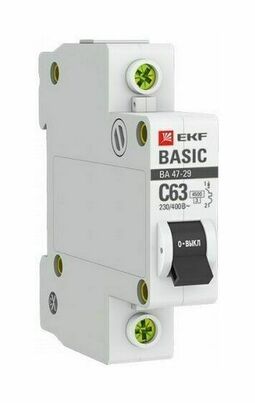 Автоматический выключатель 1P 10А (B) 4,5кА ВА 47-29 EKF Basic