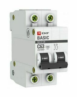 Автоматический выключатель 2P 20А (B) 4,5кА ВА 47-29 EKF Basic